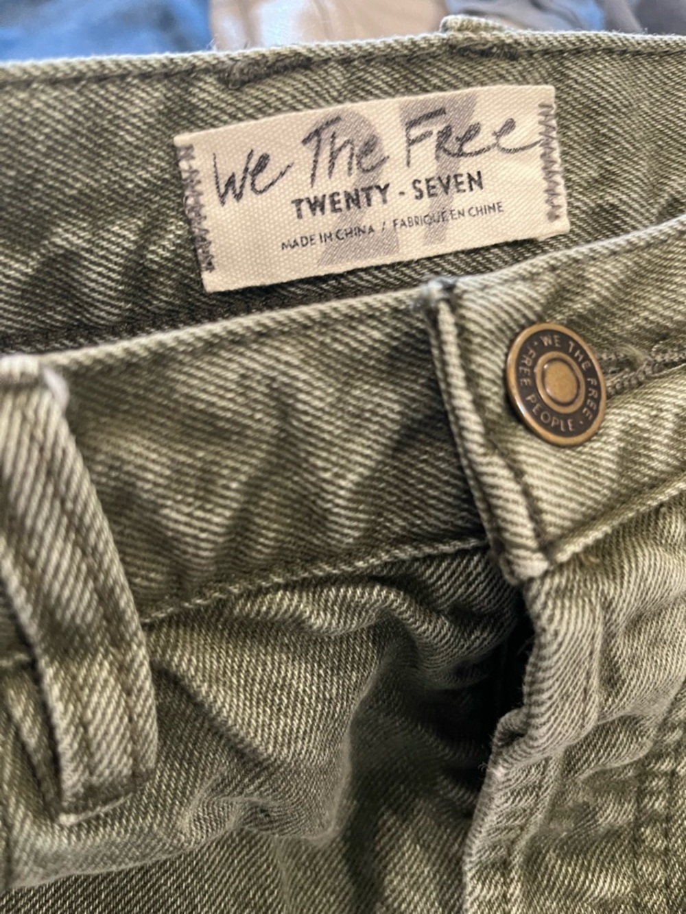 We The Free Olive Green Denim Bermuda Shorts size 27 - Picture 4 of 6